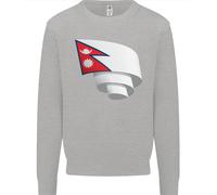Felpa Jumper Per Bambini Con Bandiera Del Nepal Curva Calcio Nepali