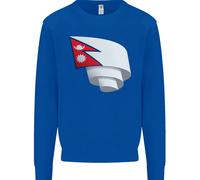 Felpa Jumper Per Bambini Con Bandiera Del Nepal Curva Calcio Nepali
