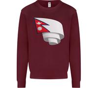 Felpa Jumper Per Bambini Con Bandiera Del Nepal Curva Calcio Nepali
