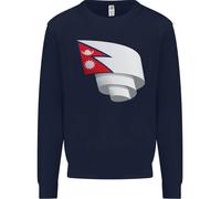 Felpa Jumper Per Bambini Con Bandiera Del Nepal Curva Calcio Nepali