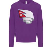 Felpa Jumper Per Bambini Con Bandiera Del Nepal Curva Calcio Nepali