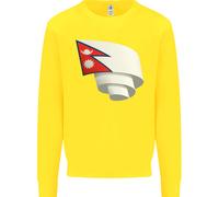 Felpa Jumper Per Bambini Con Bandiera Del Nepal Curva Calcio Nepali