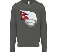 Felpa Jumper Per Bambini Con Bandiera Del Nepal Curva Calcio Nepali