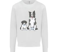 Felpa Jumper Per Bambini Con Border Collie E Cucciolo