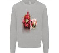 Felpa Jumper Per Bambini Con Due Galline Colorate Acquerello