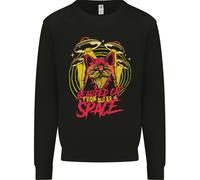 Felpa Jumper Per Bambini Con Gatto Barbuto Dallo Spazio E Alieni UFO