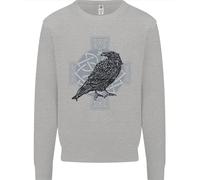 Felpa Jumper Per Bambini Con Tatuaggio Viking Celtico Di Odin E Croce Runa Raven