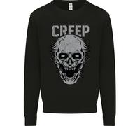 Felpa Jumper Per Bambini Con Teschio Umano Goth Rock Metal