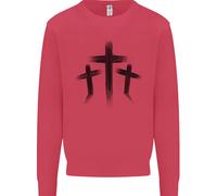 Felpa Jumper Per Bambini Con Tre Croci Gotiche Grunge