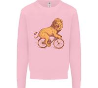 Felpa Jumper Per Bambini Con Un Leone Che Cavalca Una Bici