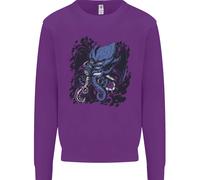Felpa Jumper Per Bambini Cthulhu Kraken Octopus Cyberpunk