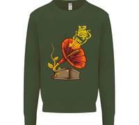 Felpa Jumper Per Bambini DJ DJing Musica Gramofono Earth Song