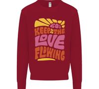 Felpa Jumper Per Bambini Hippy Divertente Anni '60 Keep The Love Flowing