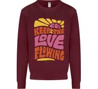 Felpa Jumper Per Bambini Hippy Divertente Anni '60 Keep The Love Flowing