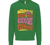 Felpa Jumper Per Bambini Hippy Divertente Anni '60 Keep The Love Flowing