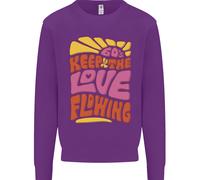 Felpa Jumper Per Bambini Hippy Divertente Anni '60 Keep The Love Flowing