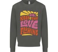 Felpa Jumper Per Bambini Hippy Divertente Anni '60 Keep The Love Flowing