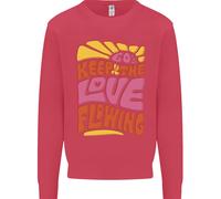 Felpa Jumper Per Bambini Hippy Divertente Anni '60 Keep The Love Flowing