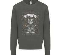 Felpa Jumper Per Bambini No 1 Nipote Uomo Mito Leggenda Festa Del Papà