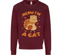 Felpa Jumper Per Bambini Thanksgiving Natale Con Tacchino I'm A Cat