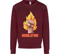 Felpa Jumper Pixelata Rivoluzione Anarchia Anarchico 99% Per Bambini