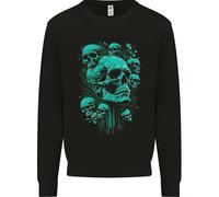 Felpa Jumper Skull Time Gothic Heavy Metal Rock Musica Biker Per Bambini