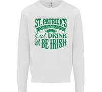 Felpa Jumper St. Patrick's Day Eat Drink Be Irish Beer Uomo