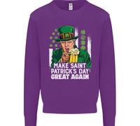 Felpa Jumper St. Patrick's Day Great Again Donald Trump Uomo