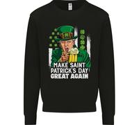 Felpa Jumper St. Patrick's Day Great Again Donald Trump Uomo