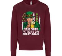 Felpa Jumper St. Patrick's Day Great Again Donald Trump Uomo