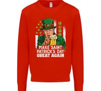 Felpa Jumper St. Patrick's Day Great Again Donald Trump Uomo