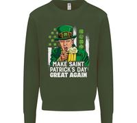 Felpa Jumper St. Patrick's Day Great Again Donald Trump Uomo