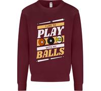 Felpa Jumper Uomo 9-Ball Che Mi Piace Giocare Con Le Mie Palline