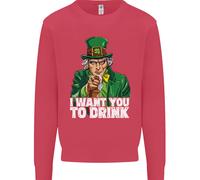 Felpa Jumper Uomo St. Patrick's Day Voglio Che Tu Beva Alcol