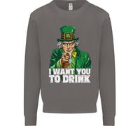 Felpa Jumper Uomo St. Patrick's Day Voglio Che Tu Beva Alcol