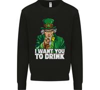 Felpa Jumper Uomo St. Patrick's Day Voglio Che Tu Beva Alcol
