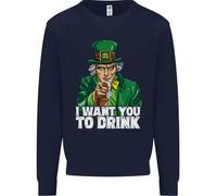 Felpa Jumper Uomo St. Patrick's Day Voglio Che Tu Beva Alcol