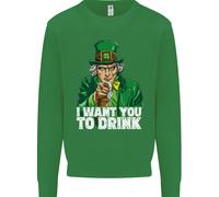 Felpa Jumper Uomo St. Patrick's Day Voglio Che Tu Beva Alcol