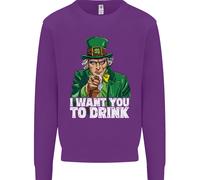 Felpa Jumper Uomo St. Patrick's Day Voglio Che Tu Beva Alcol