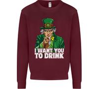 Felpa Jumper Uomo St. Patrick's Day Voglio Che Tu Beva Alcol