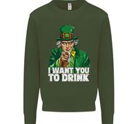 Felpa Jumper Uomo St. Patrick's Day Voglio Che Tu Beva Alcol