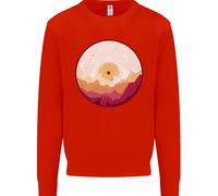 Felpa Jumper Vinyl Paesaggio Record Montagne DJ Decks Bambini