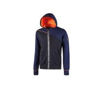 Felpa con cappuccio Jupiter taglia L blu arancione U-Power