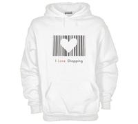 Felpa KDM26 I love Shopping Heart Amo fare spese comprare