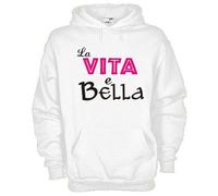 Felpa KJ80 Vita La vita è bella, happines Felpa cappuccio 80/20 cotone poliester