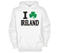 Felpa KN01 I love ireland Io amo l'Irlanda Irish Trifoglio Clover