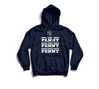 Felpa Knock Knock Penny con Cappuccio e tascone Sheldon Theory - Hoodie Telefilm Scienza Leonard Raj Wolowitz (L, Blu)