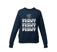Felpa Knock Knock Penny Sheldon Theory - Felpa Girocollo Telefilm Scienza Leonard Raj Wolowitz (XXL, Blu)