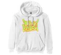 Billie Eilish - Felpa # L Unisex White # Airbrush Flames Blohsh