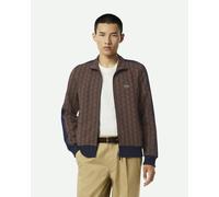 Felpa Lacoste Parigi Monogram Full Zip marrone blu navy - XL